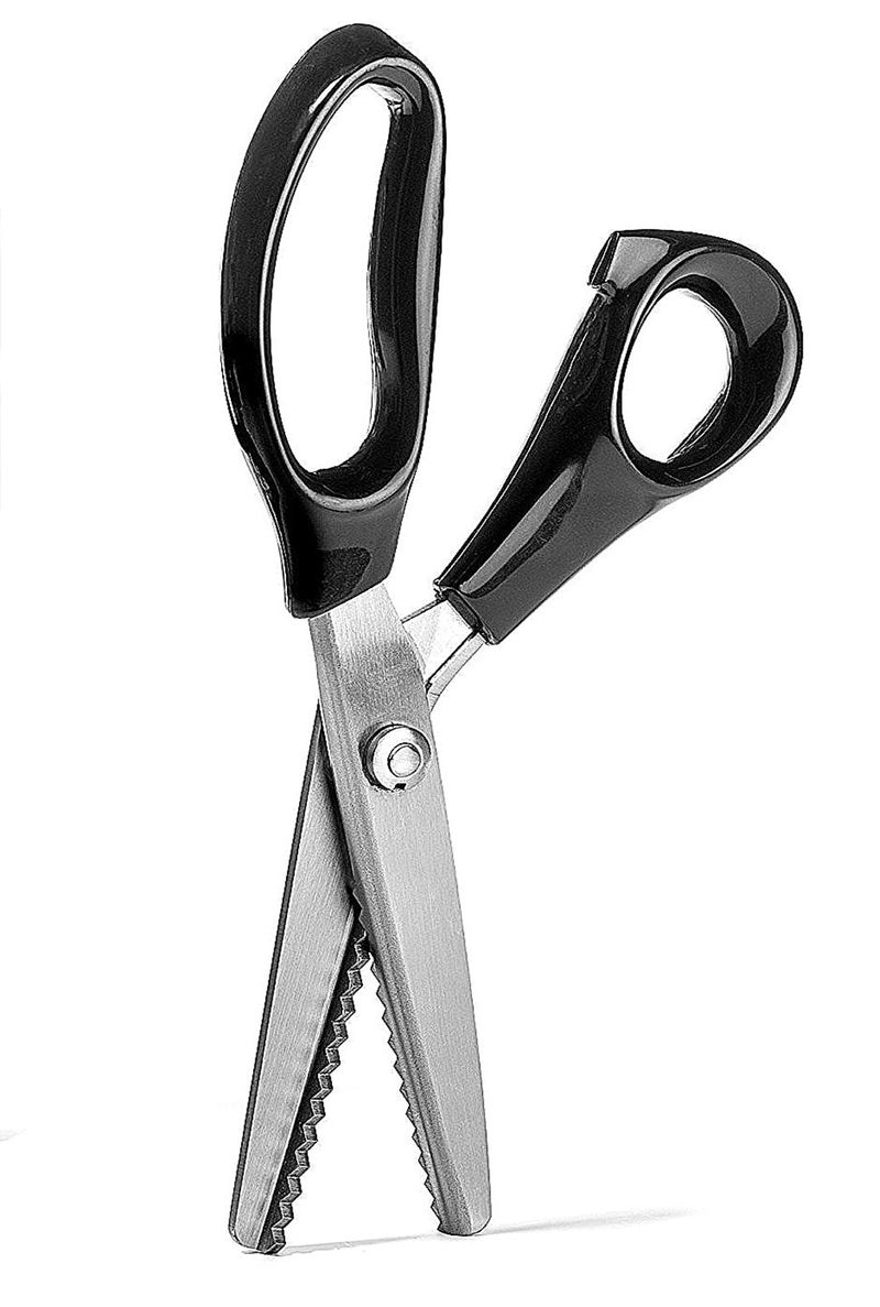 BlueSnail Stainless Steel Pinking Shears Comfort Grip Handled Professional Fabric Crafts Dressmaking Zig Zag Cut Scissors Sewing Scissors(9", Serrated, Black) - Image 1